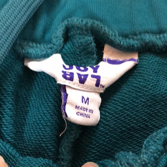 High rise distressed joggers. Blue-green. Teal color.loose fit - Picture 5 of 11